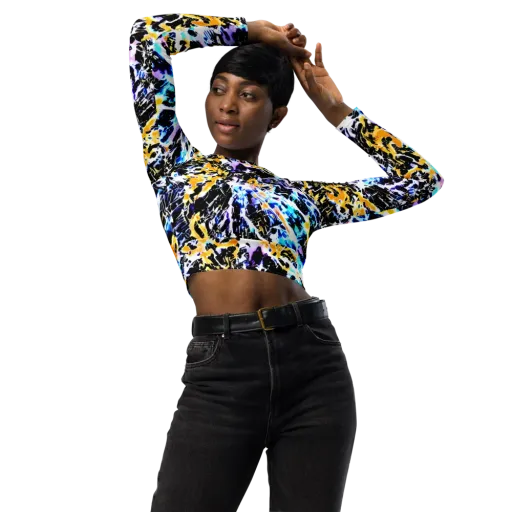 Chrome Fire on a Long Sleeve Crop Top