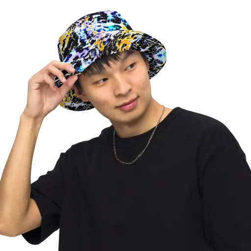 Chrome Fire on a Reversible Bucket Hat