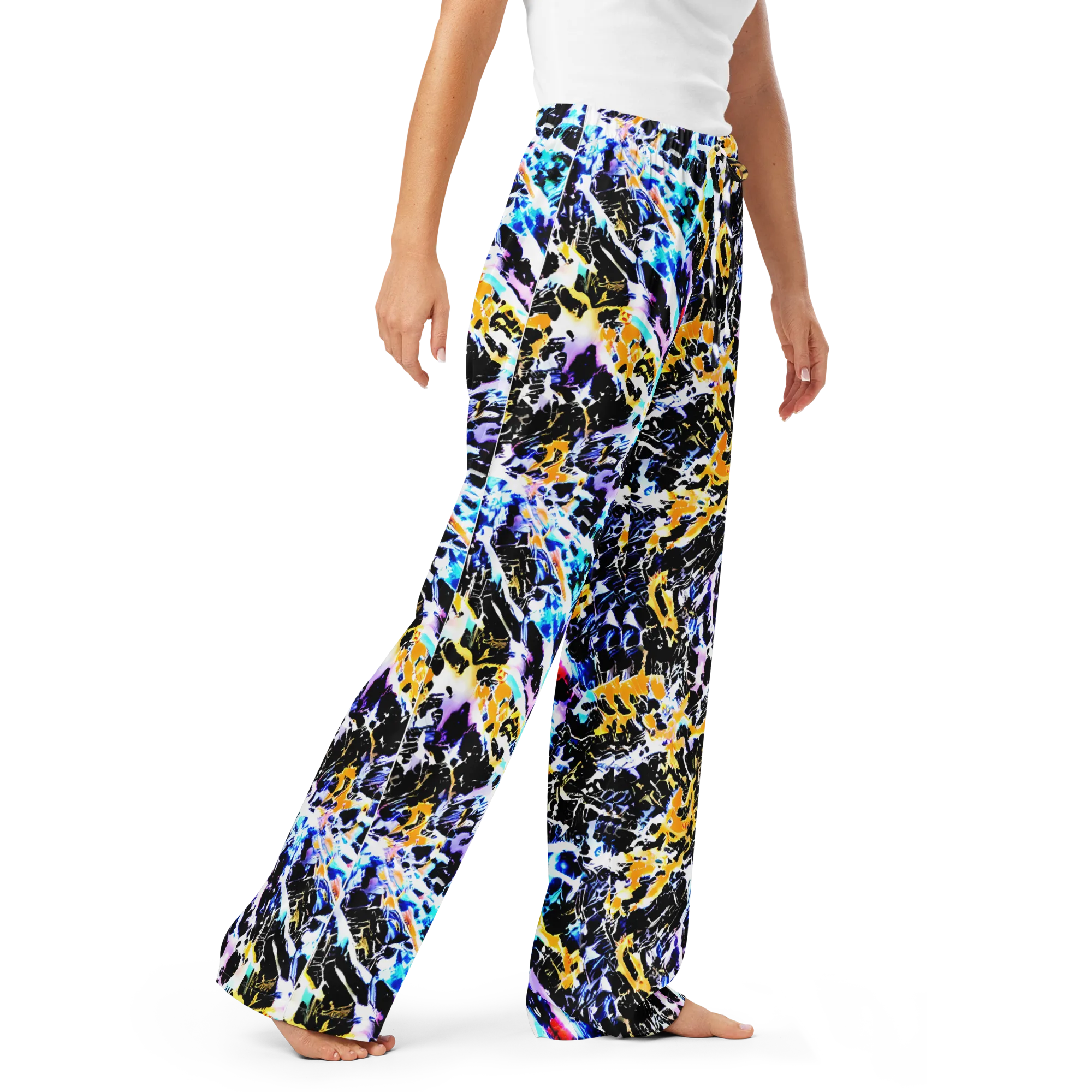 Chrome Fire on Women's Pajama Pants — Right Front