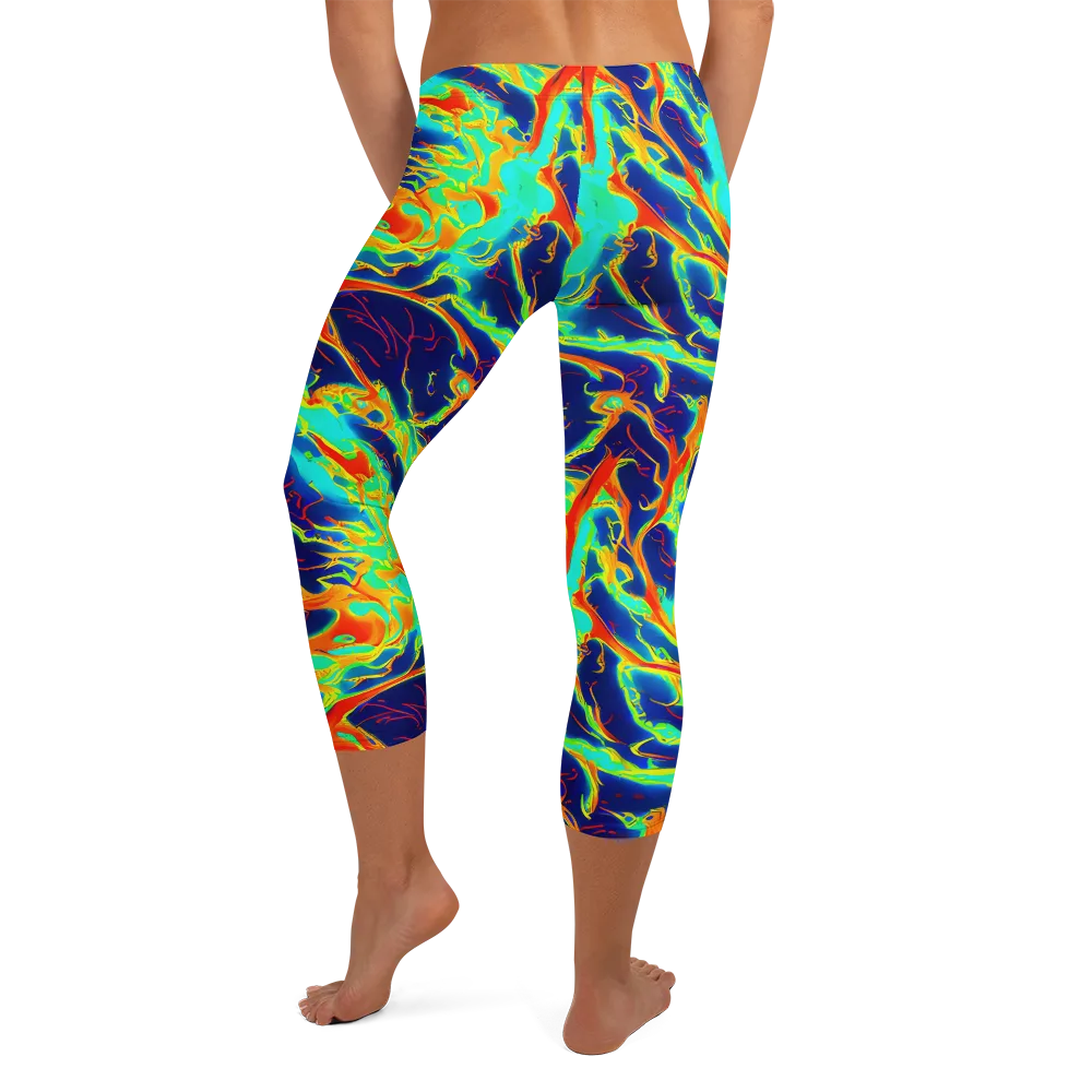 Prismatic Heat on Capri Leggings — Back