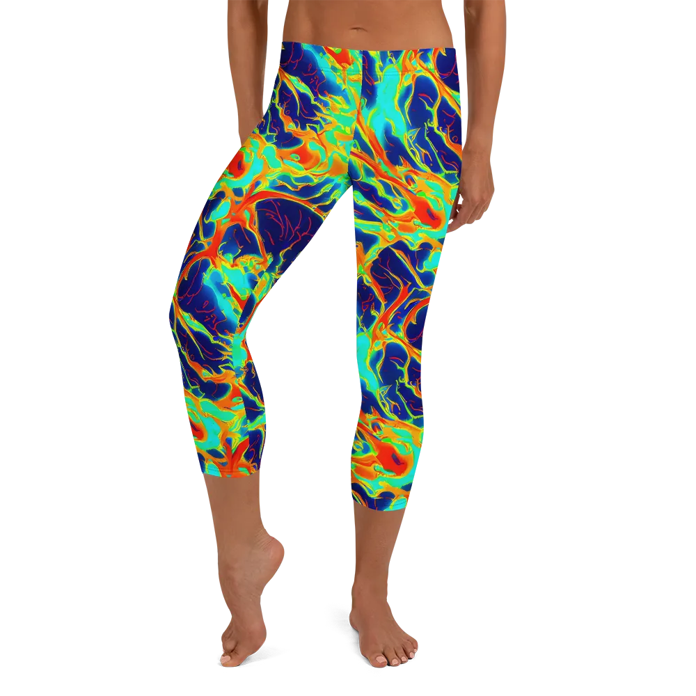 Prismatic Heat on Capri Leggings — Front