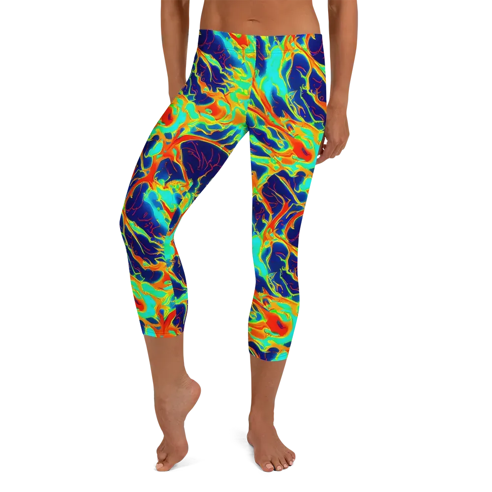 Prismatic Heat on Capri Leggings — Front