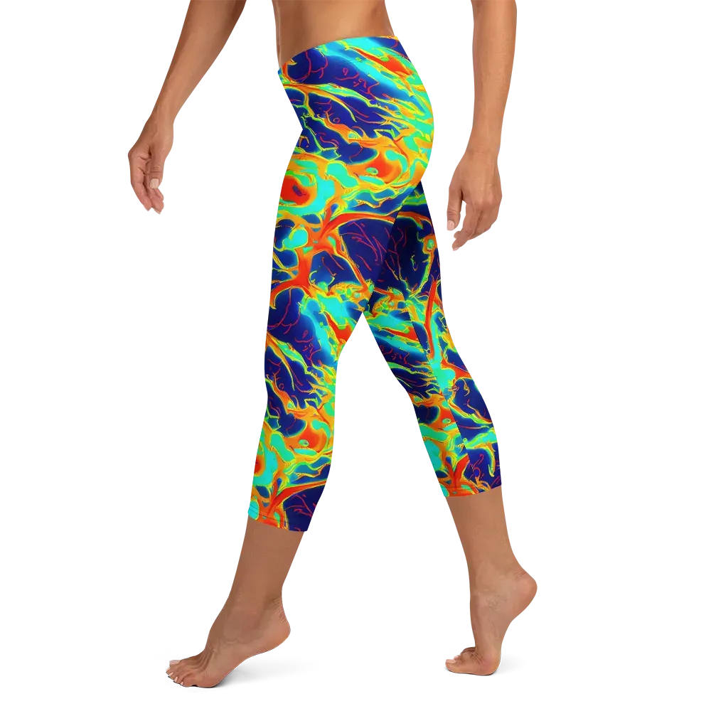 Prismatic Heat on Capri Leggings — Left