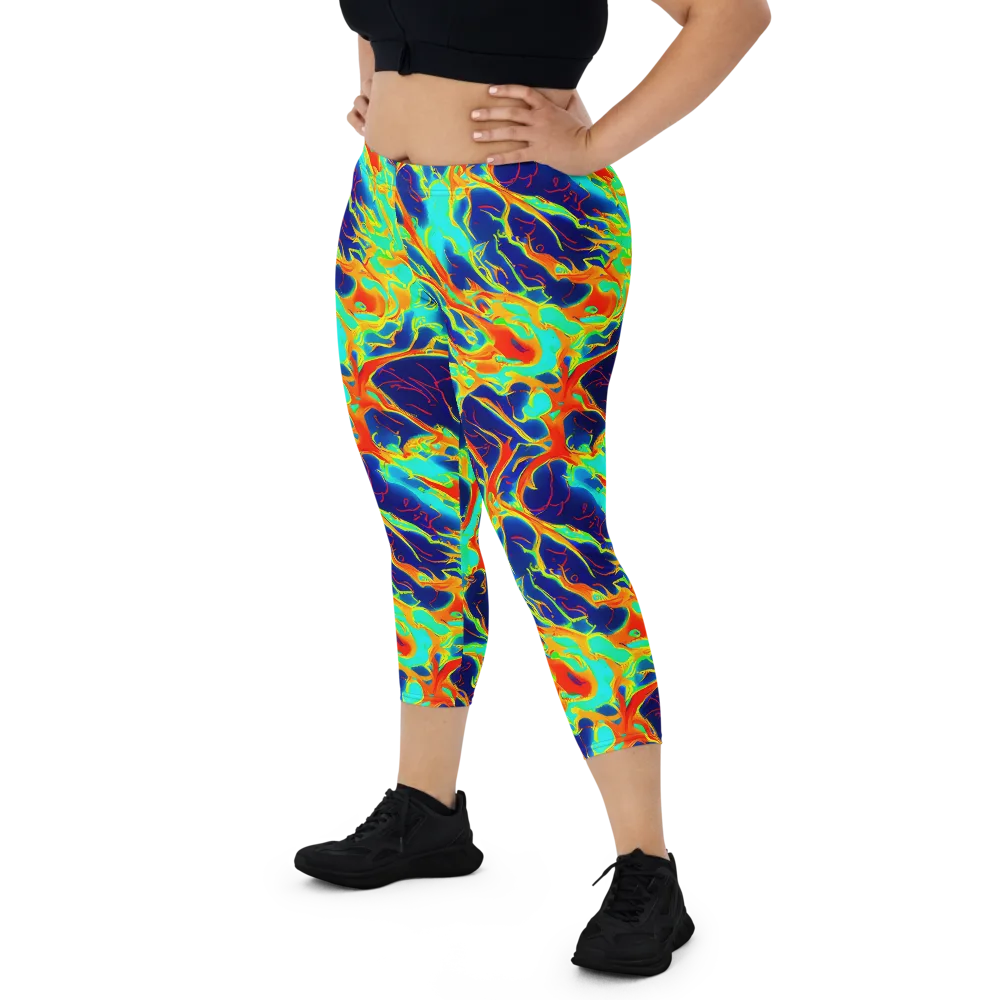 Prismatic Heat on Capri Leggings — Front