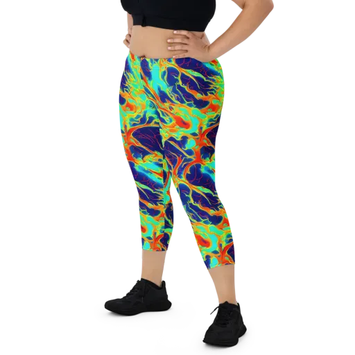 Prismatic Heat on a Capri Leggings