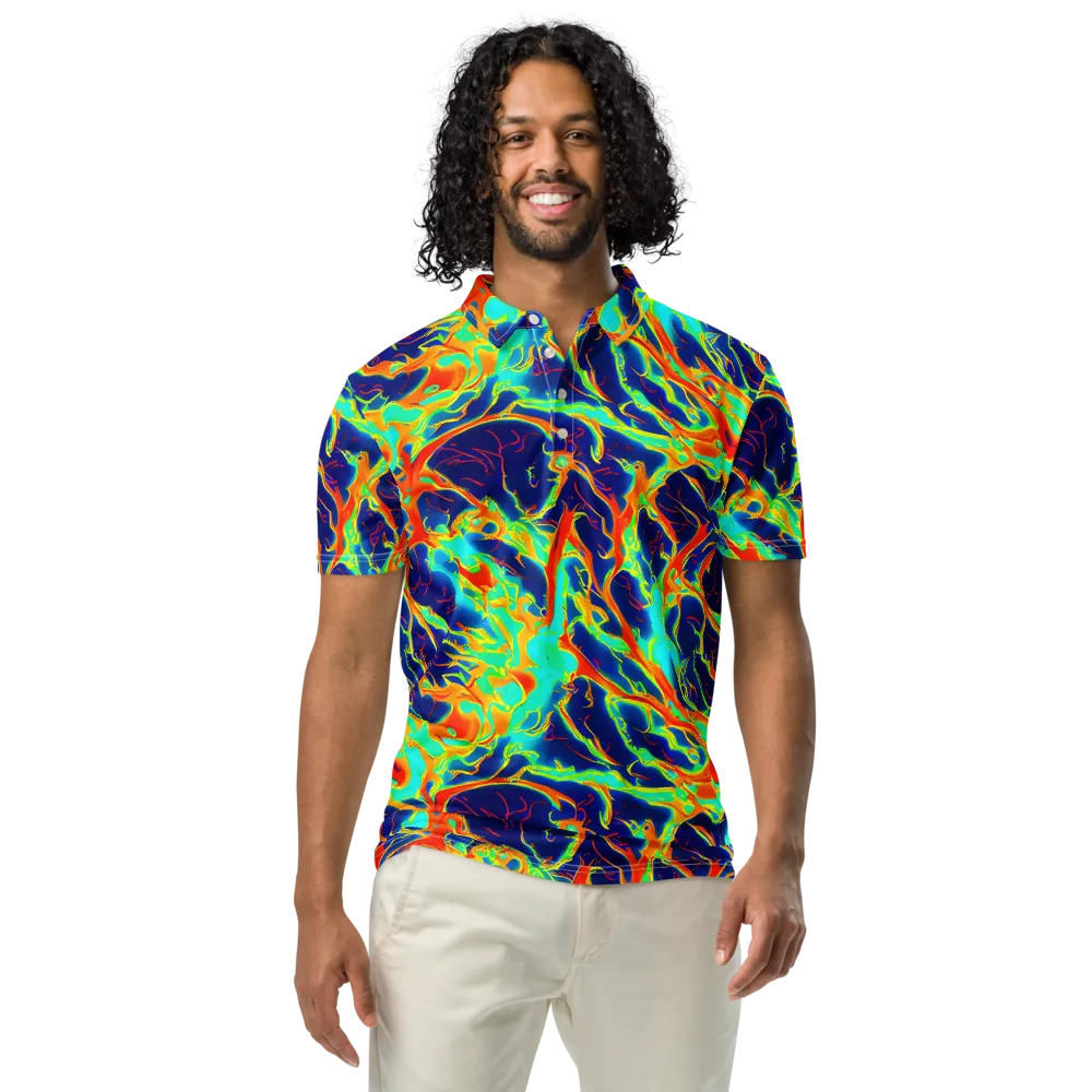 Prismatic Heat on Men's Slim Fit Polo Shirt — Front