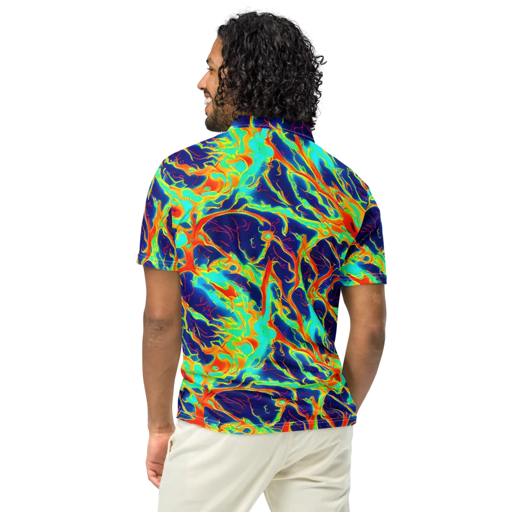 Prismatic Heat on Men's Slim Fit Polo Shirt — Back
