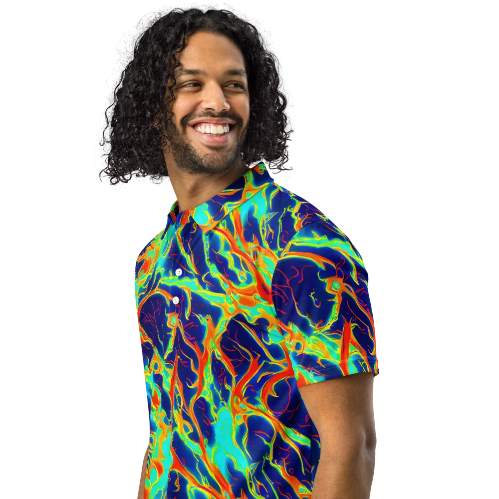 Prismatic Heat on Men's Slim Fit Polo Shirt — Left Front