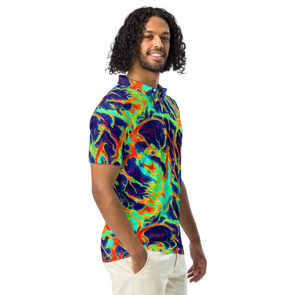 Prismatic Heat on Men's Slim Fit Polo Shirt — Right Front