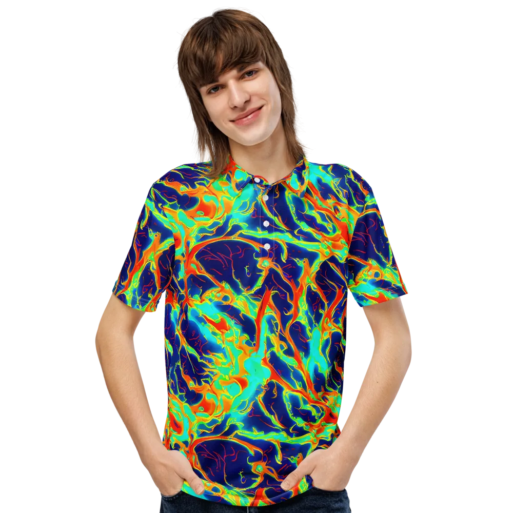 Prismatic Heat on Men's Slim Fit Polo Shirt — Front