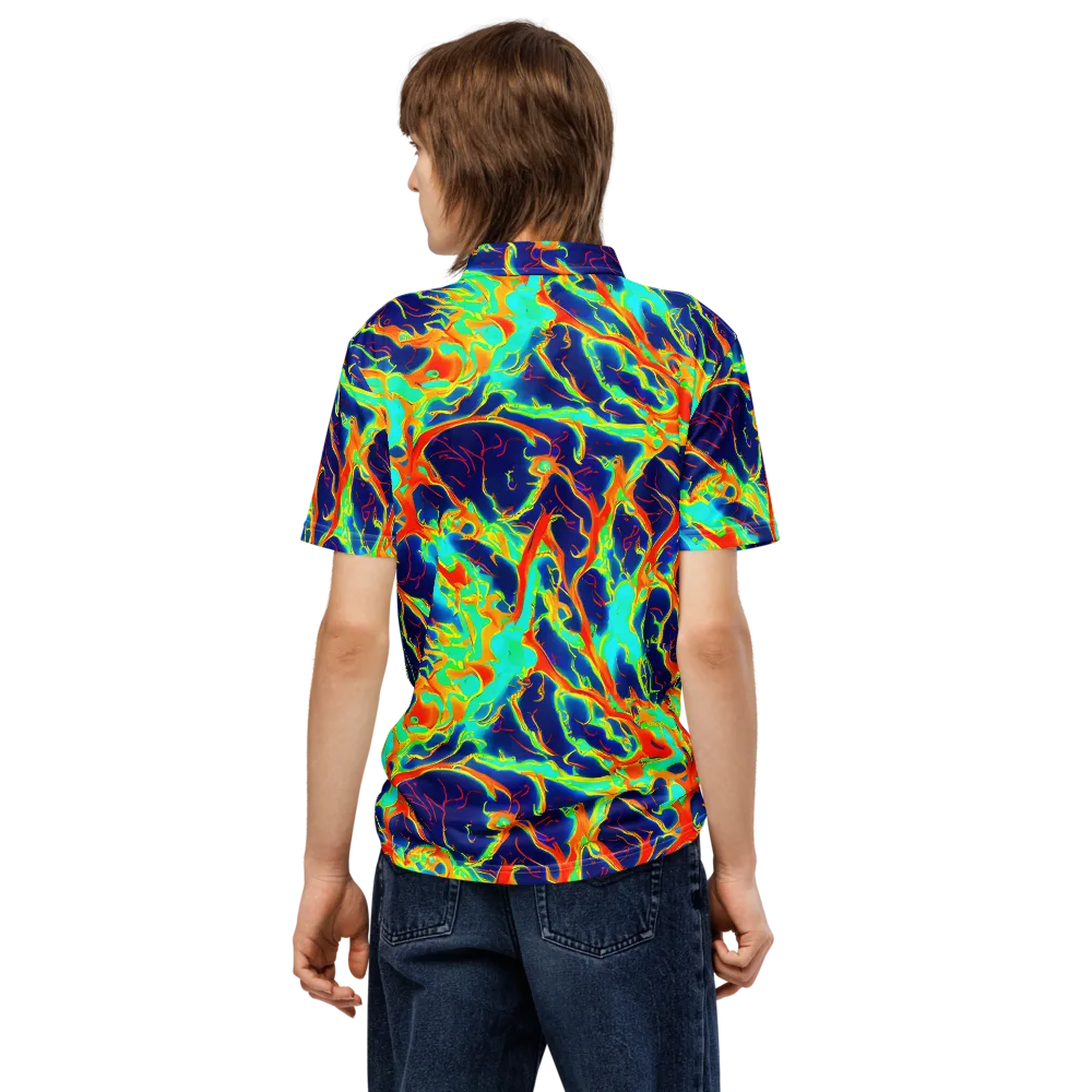 Prismatic Heat on Men's Slim Fit Polo Shirt — Back