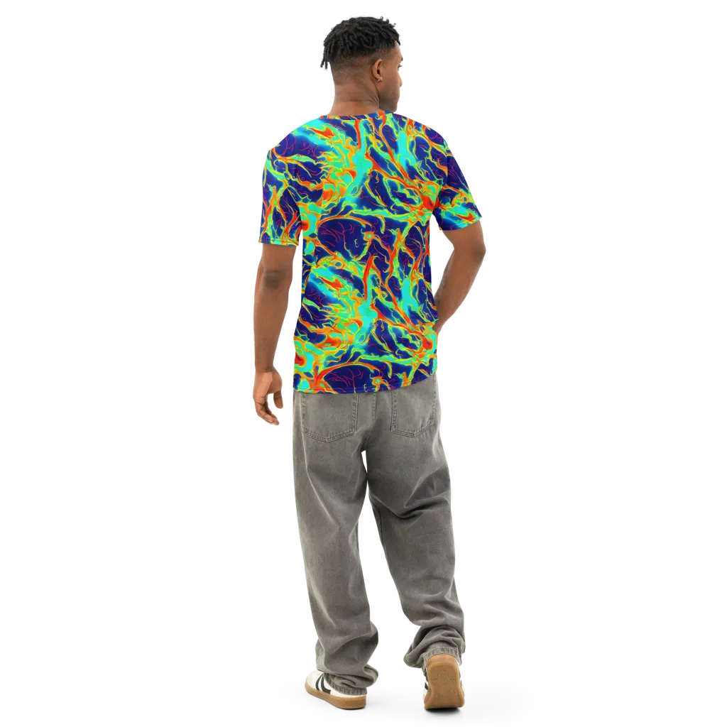 Prismatic Heat on Men's Cotton Crew Neck T-Shirt — Back