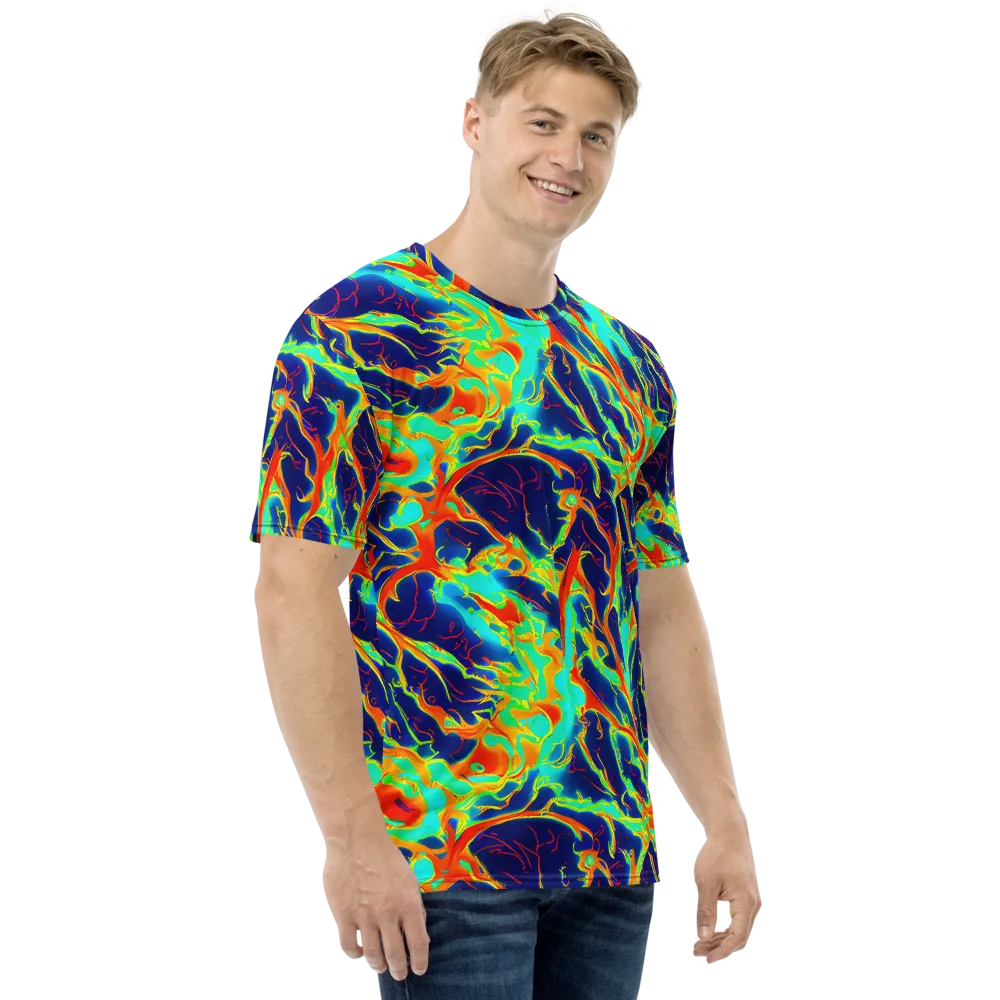 Prismatic Heat on Men's Crew Neck T-Shirt — Right