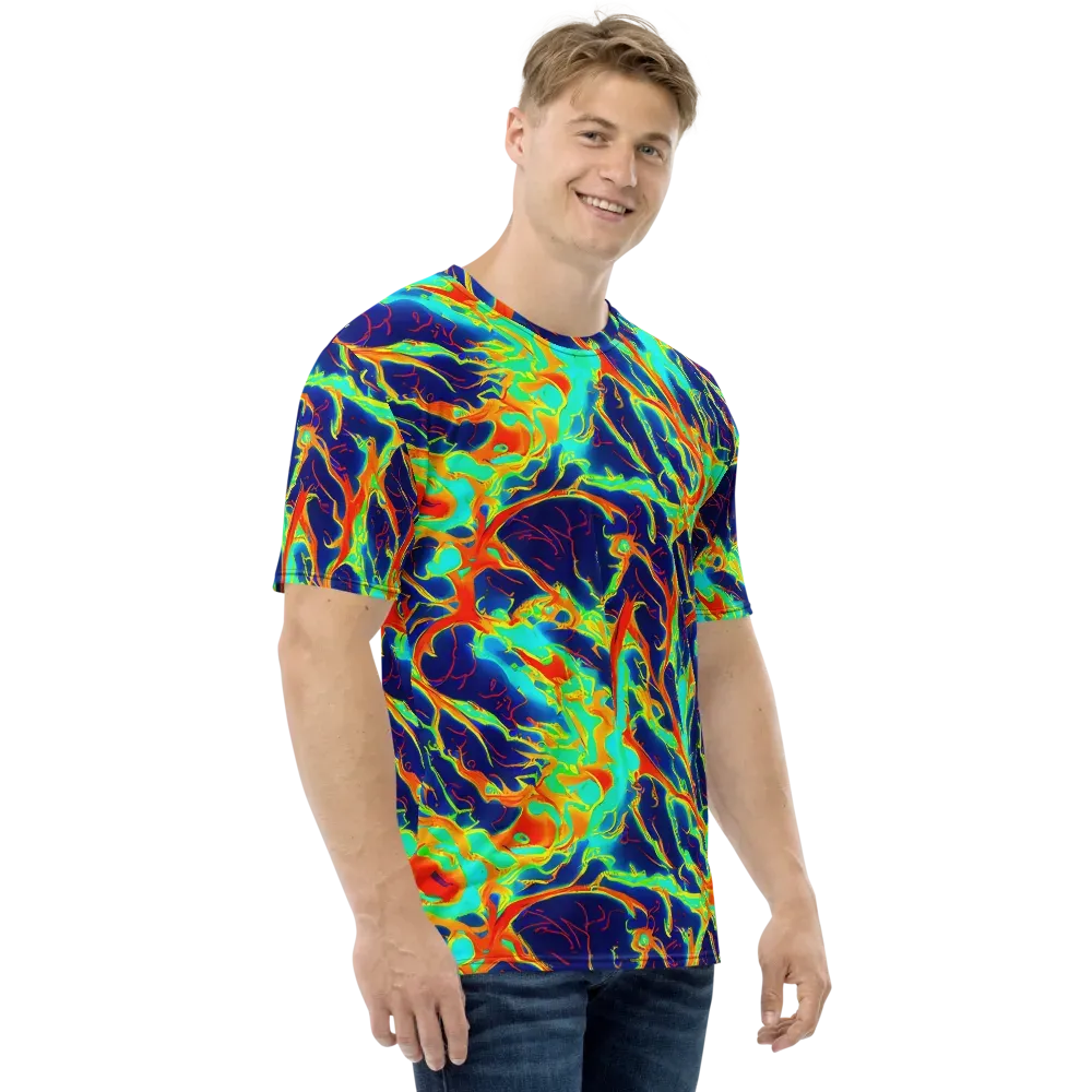 Prismatic Heat on Men's Crew Neck T-Shirt — Right