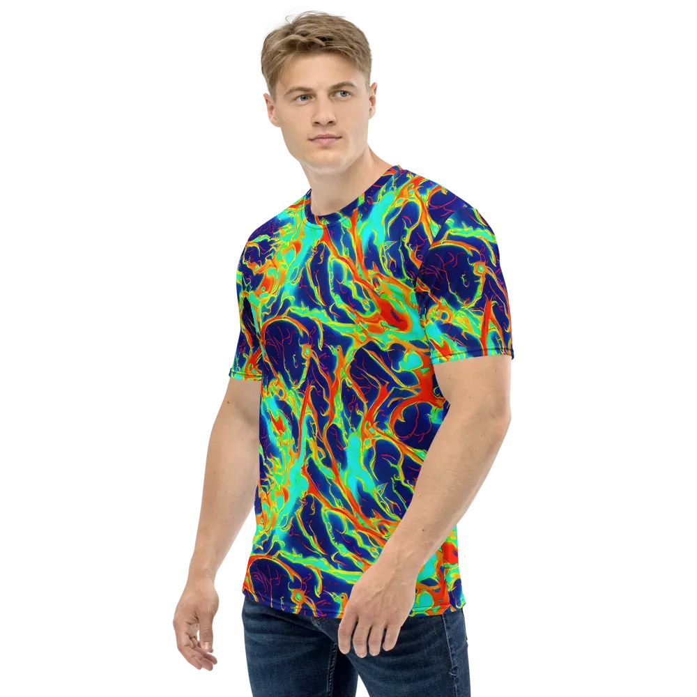Prismatic Heat on Men's Crew Neck T-Shirt — Left