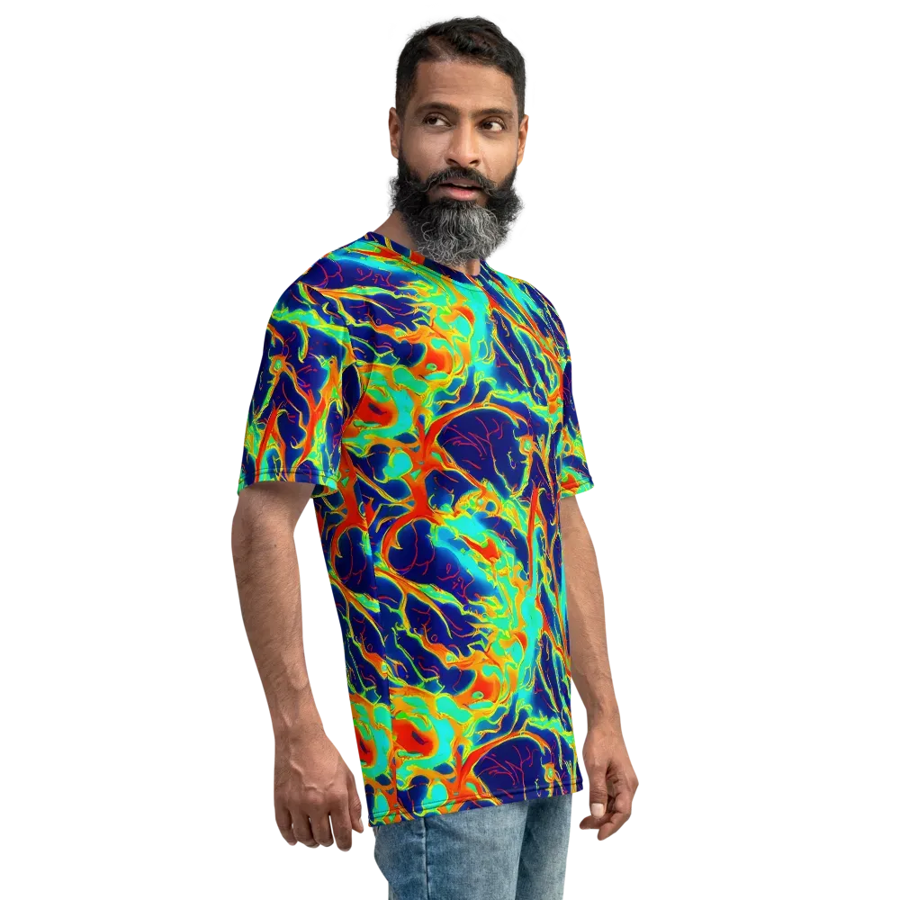 Prismatic Heat on Men's Crew Neck T-Shirt — Right