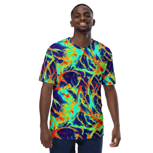 Prismatic Heat on a Men's Crew Neck T-Shirt