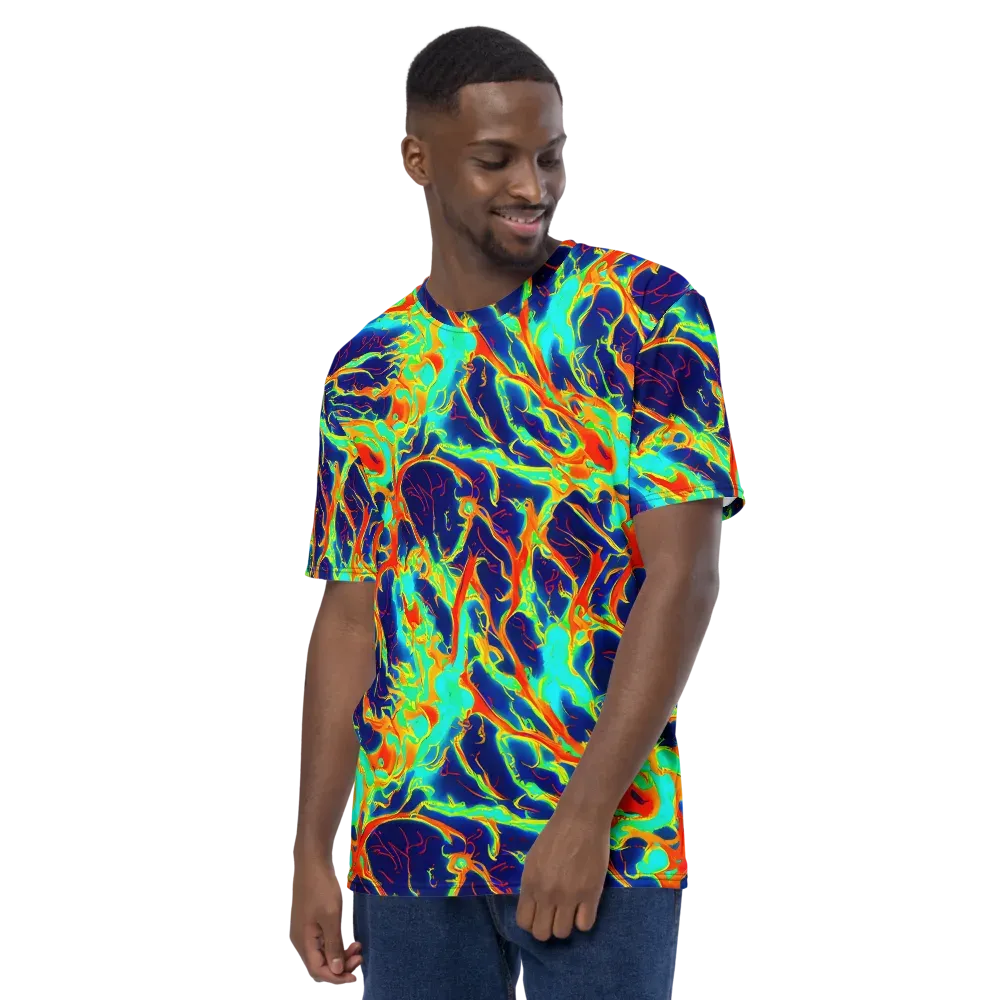Prismatic Heat on Men's Crew Neck T-Shirt — Left