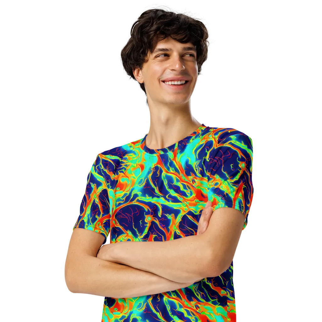 Prismatic Heat on Men's Crew Neck T-Shirt — Left Front