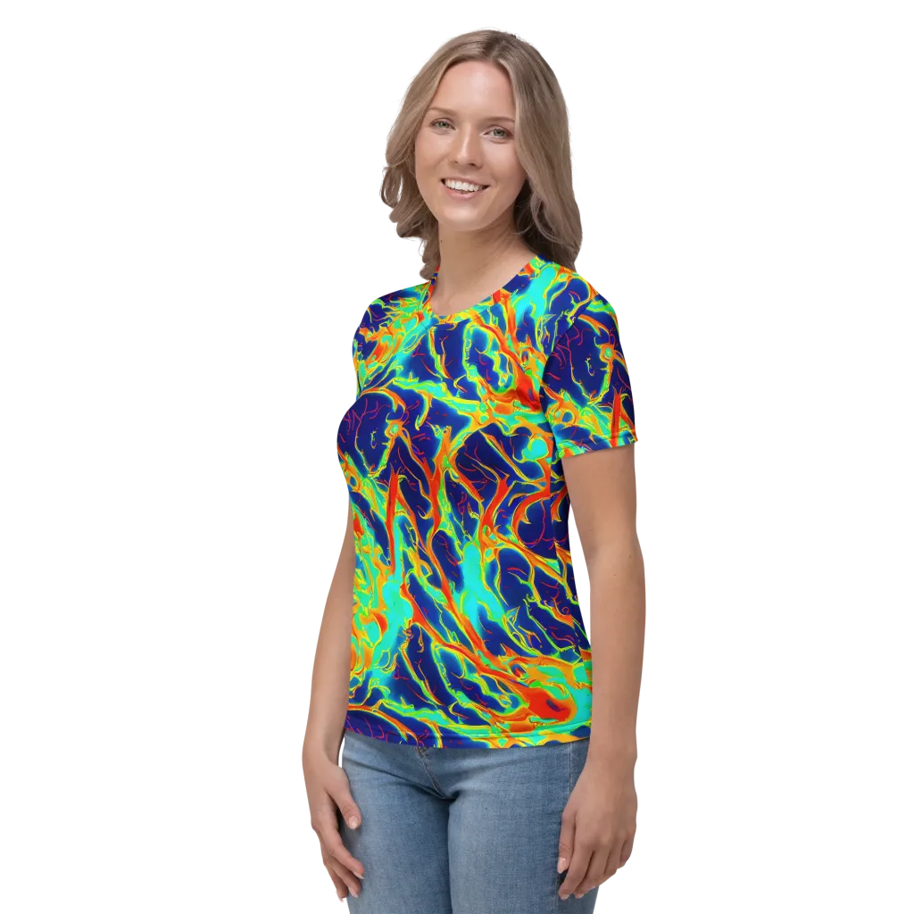 Prismatic Heat on Women's Crew Neck T-Shirt — Left