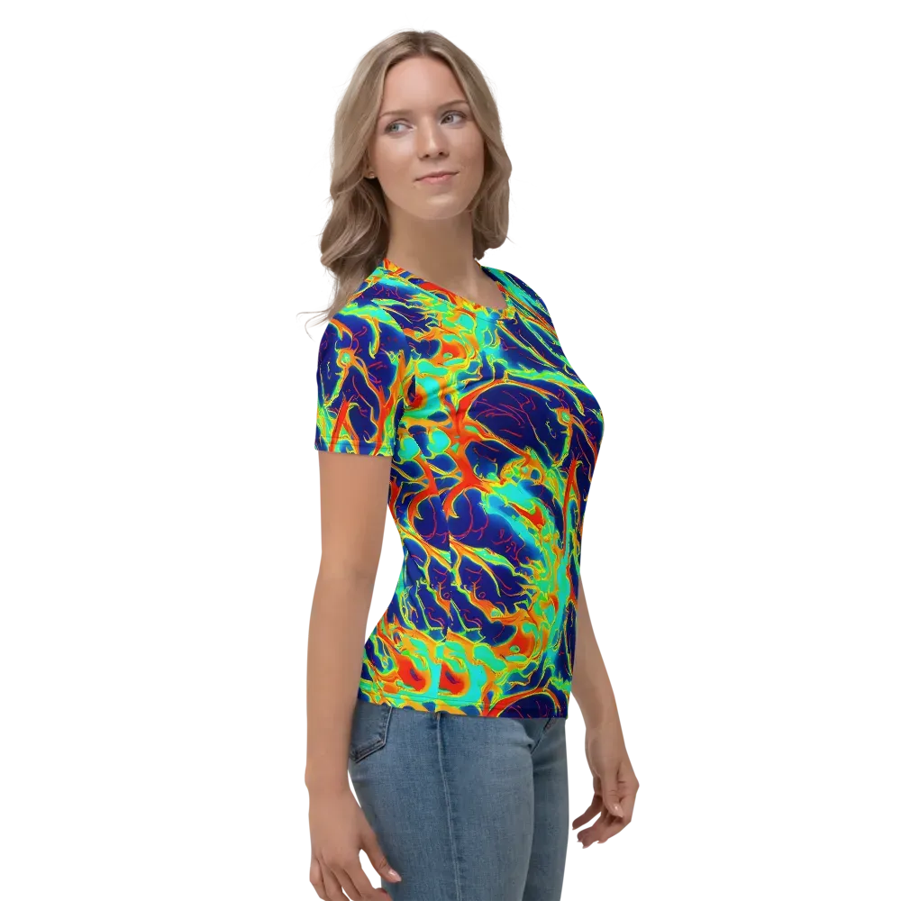 Prismatic Heat on Women's Crew Neck T-Shirt — Right