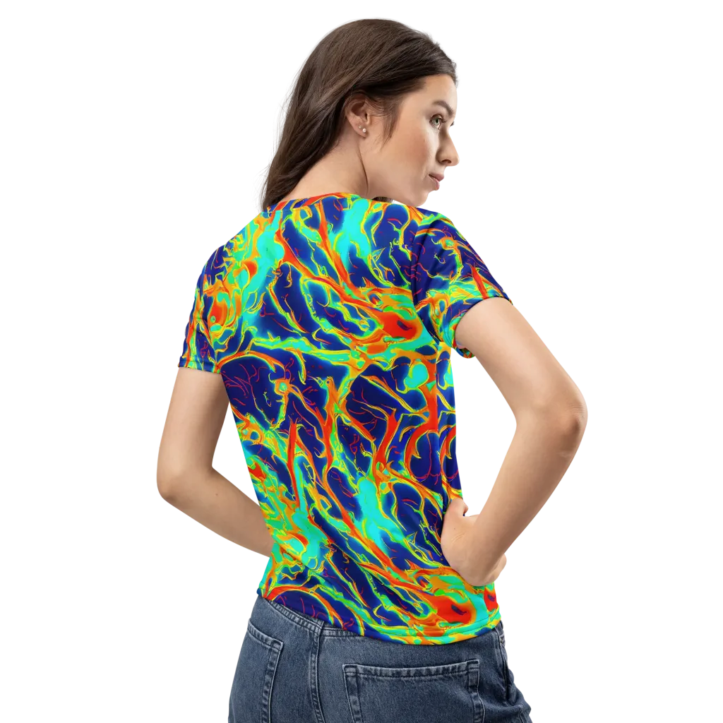 Prismatic Heat on Women's Crew Neck T-Shirt — Back