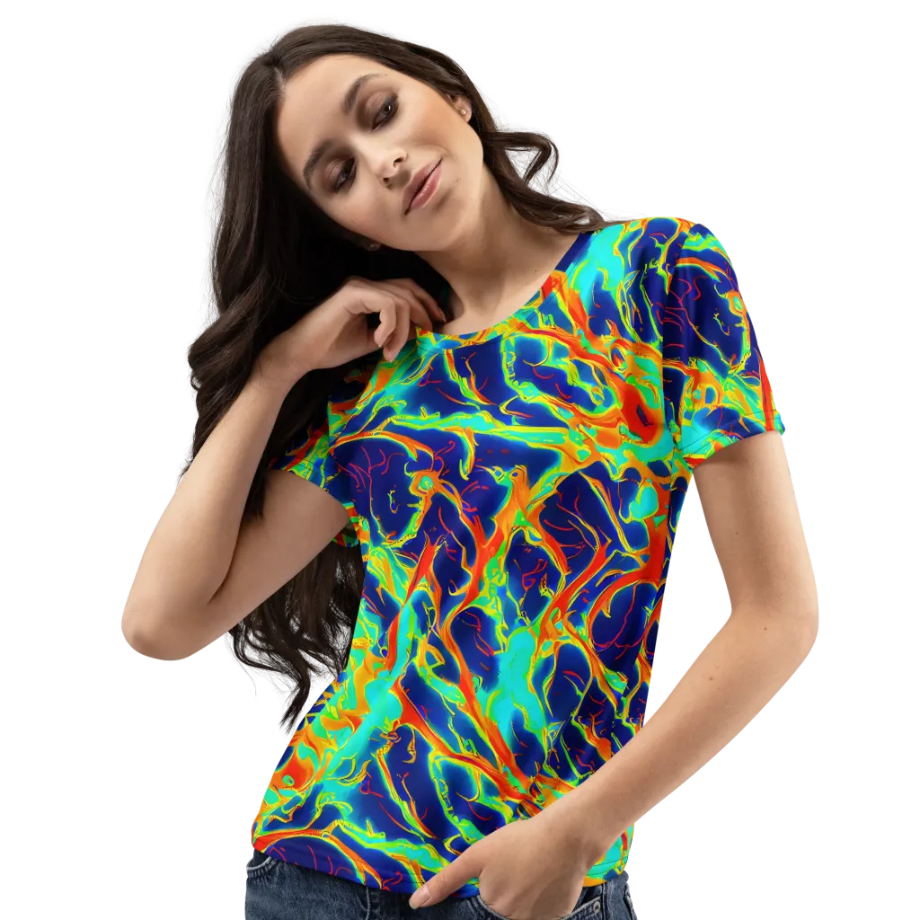 Prismatic Heat on Women's Crew Neck T-Shirt — Left Front