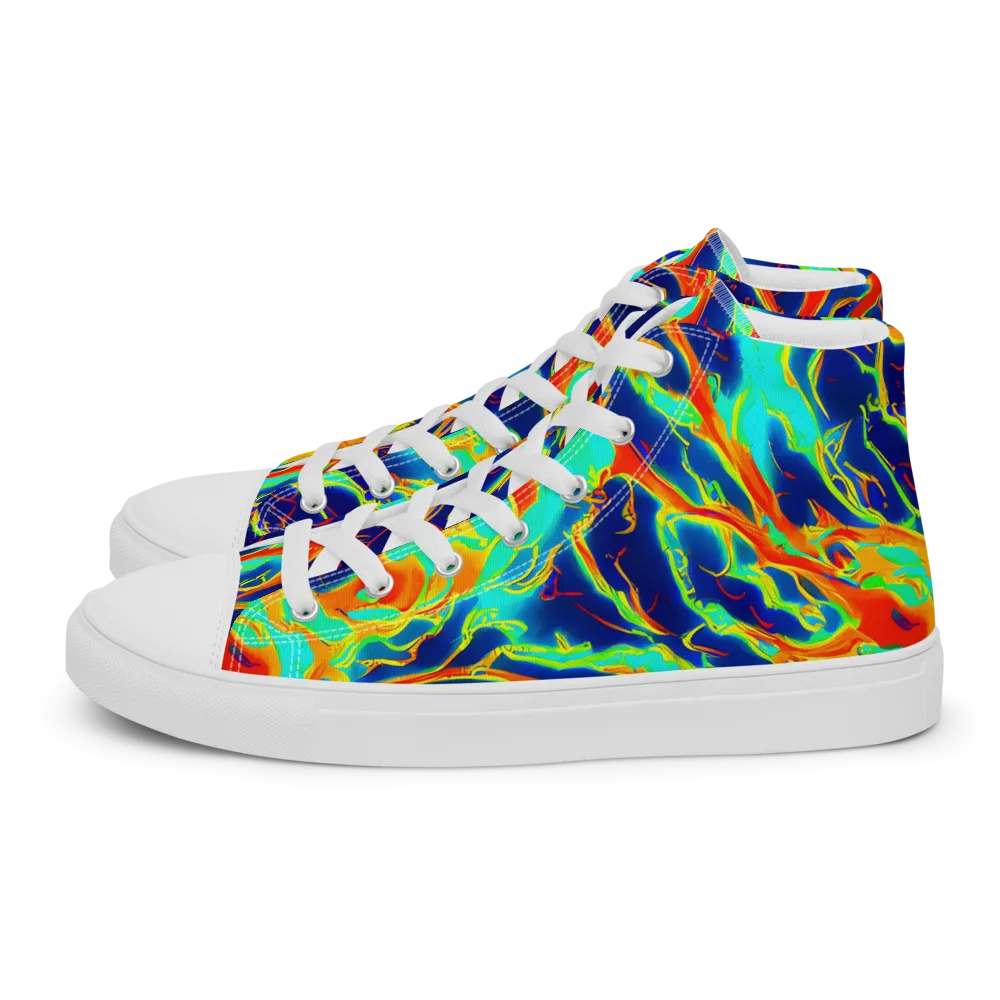 Prismatic Heat on Women's High Top Canvas Shoes — Left