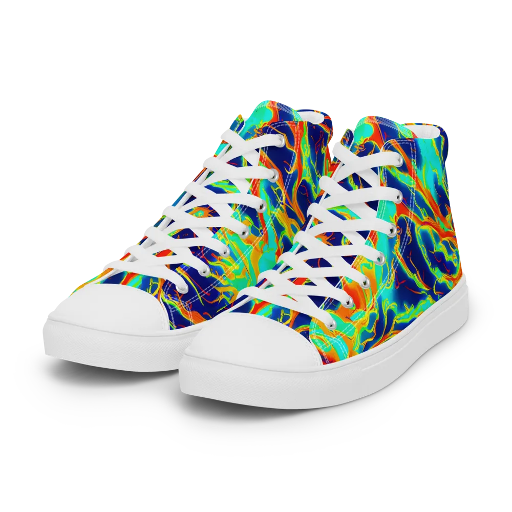 Prismatic Heat on Women's High Top Canvas Shoes — Left Front