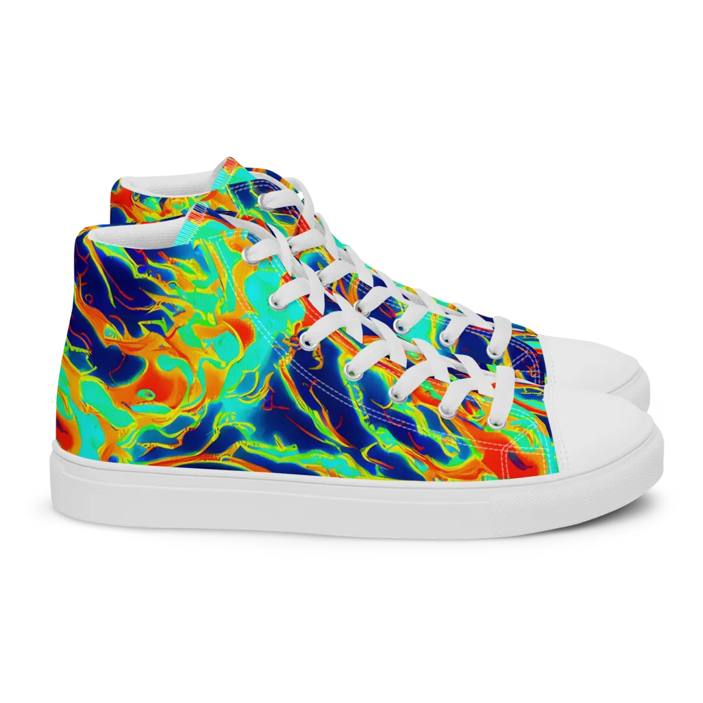 Prismatic Heat on Women's High Top Canvas Shoes — Right