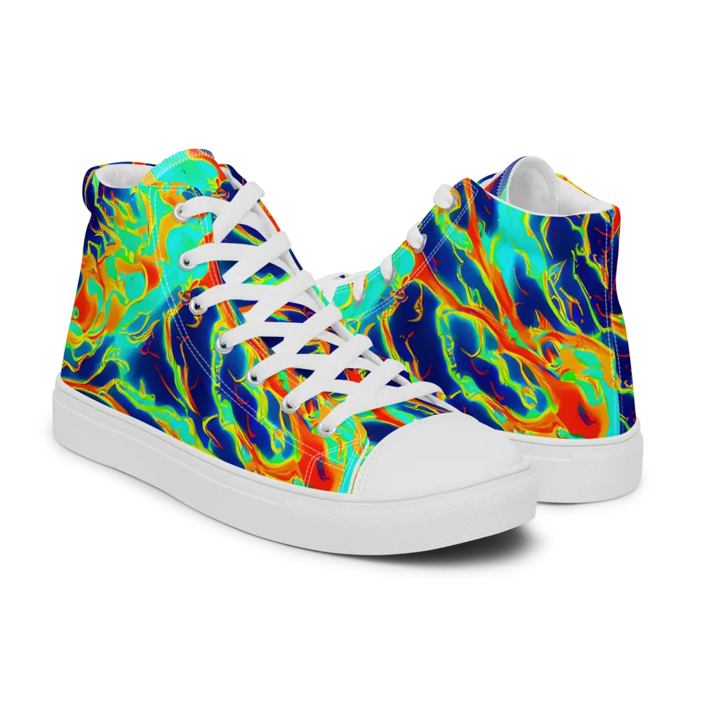 Prismatic Heat on Women's High Top Canvas Shoes — Right