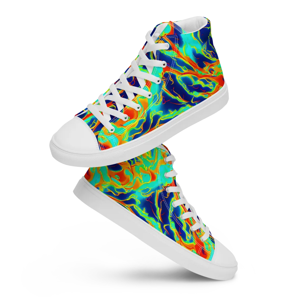 Prismatic Heat on Women's High Top Canvas Shoes — Front