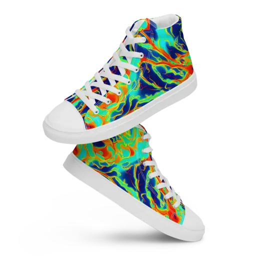 Prismatic Heat on a Women's High Top Canvas Shoes