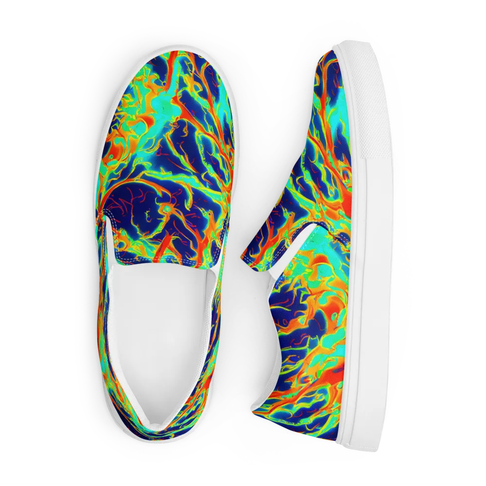 Prismatic Heat on Men's Slip-On Canvas Shoes — Front