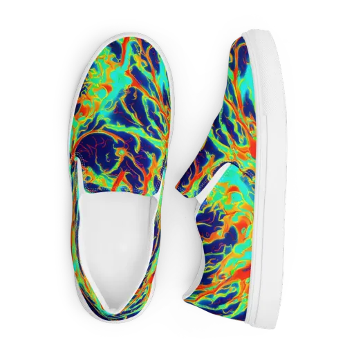 Prismatic Heat on a Men's Slip-On Canvas Shoes