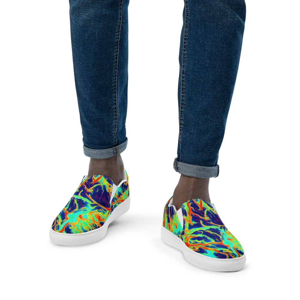 Prismatic Heat on Men's Slip-On Canvas Shoes — Front