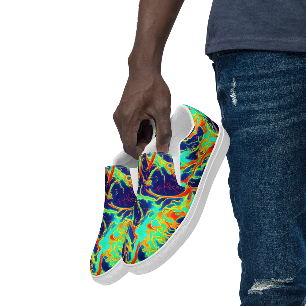 Prismatic Heat on Men's Slip-On Canvas Shoes — Left Front