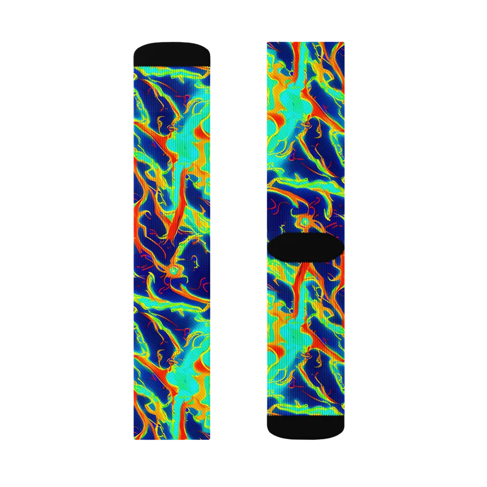 Prismatic Heat on Socks — Left Sock