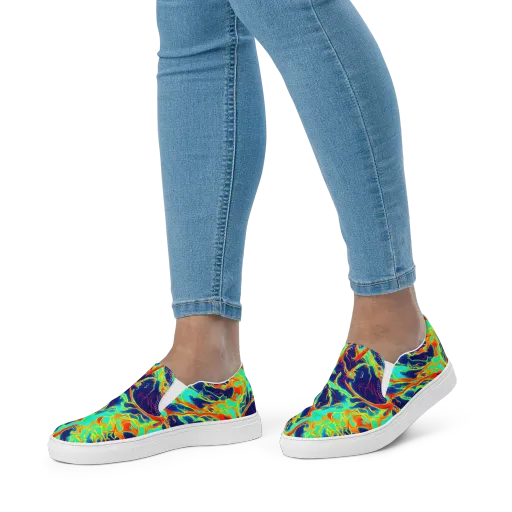 Prismatic Heat on a Women's Slip-On Canvas Shoes