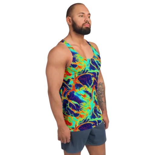 Prismatic Heat on a Men's Tank Top