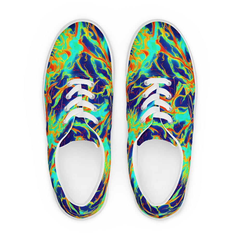 Prismatic Heat on Men's Lace-Up Canvas Shoes — Front