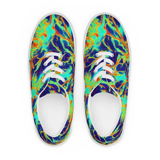 Prismatic Heat on a Men's Lace-Up Canvas Shoes