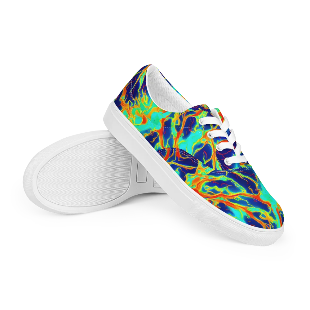 Prismatic Heat on Men's Lace-Up Canvas Shoes — Right Front