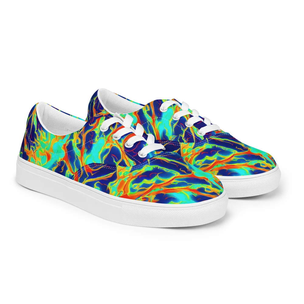 Prismatic Heat on Men's Lace-Up Canvas Shoes — Right Front