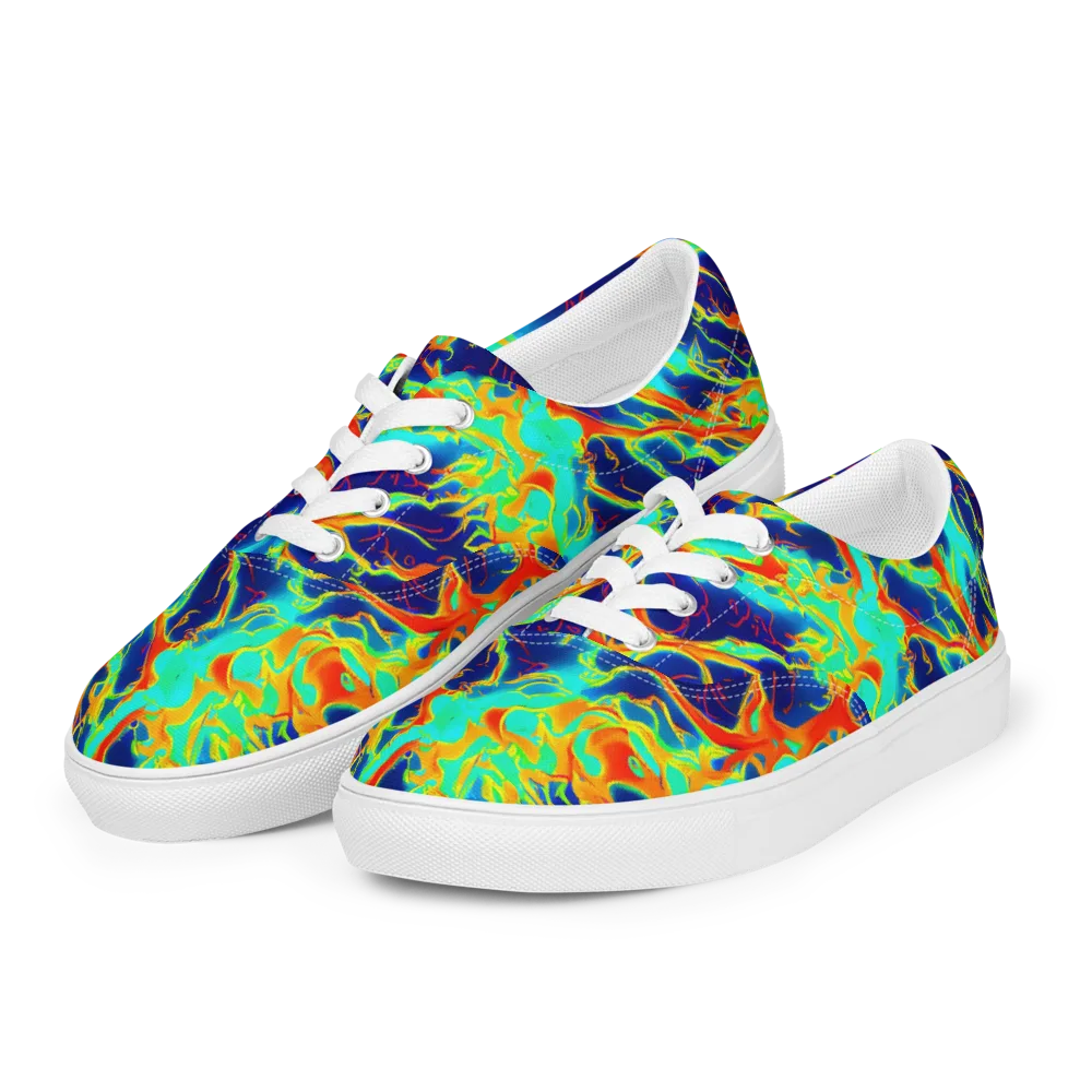 Prismatic Heat on Men's Lace-Up Canvas Shoes — Left Front