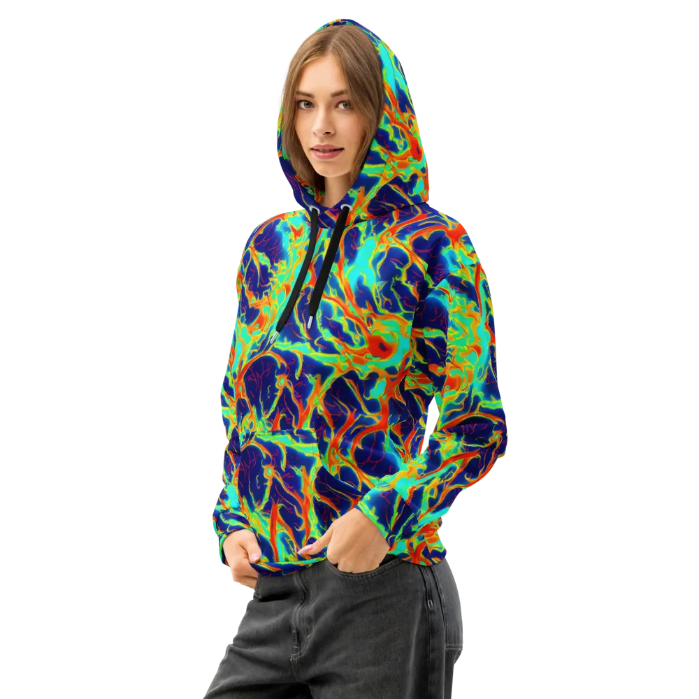 Prismatic Heat on Cotton Hoodie — Left Front