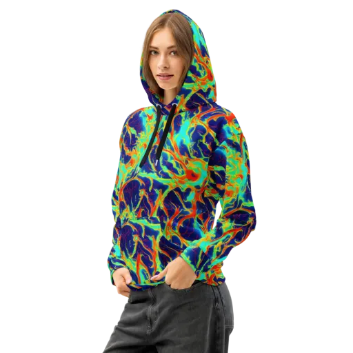 Prismatic Heat on a Cotton Hoodie