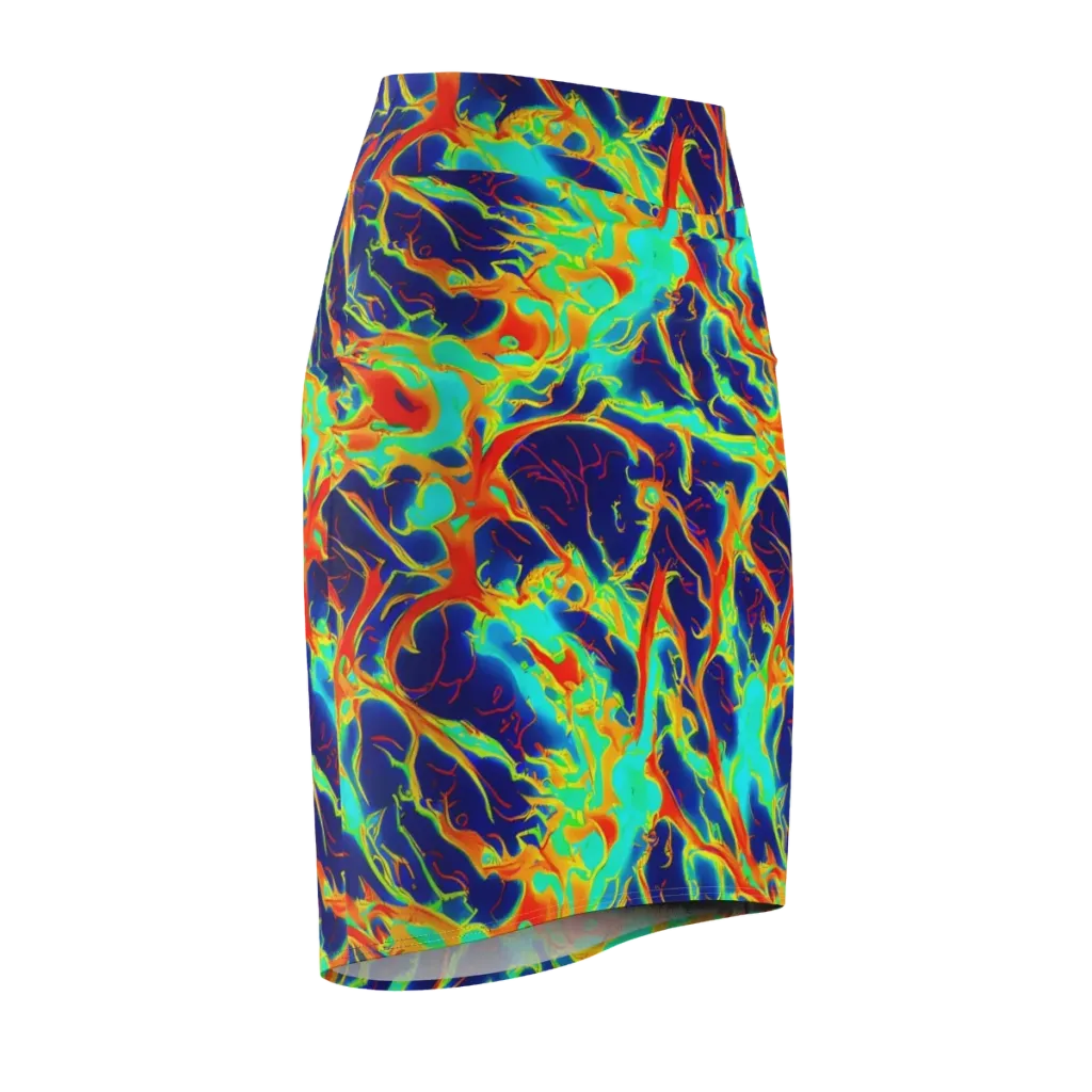 Prismatic Heat on Pencil Skirt — Front Side