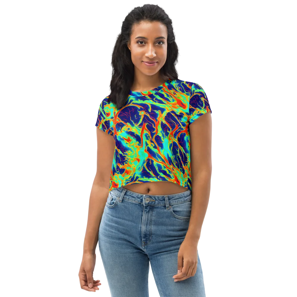 Prismatic Heat on Crop Tee — Front