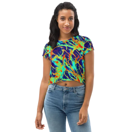 Prismatic Heat on a Crop Tee